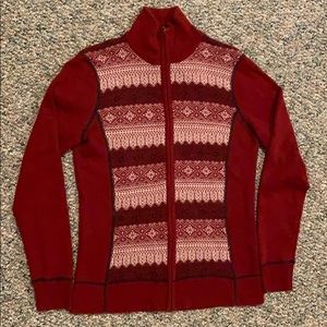 Eddie Bauer Medium Red Zip Sweater